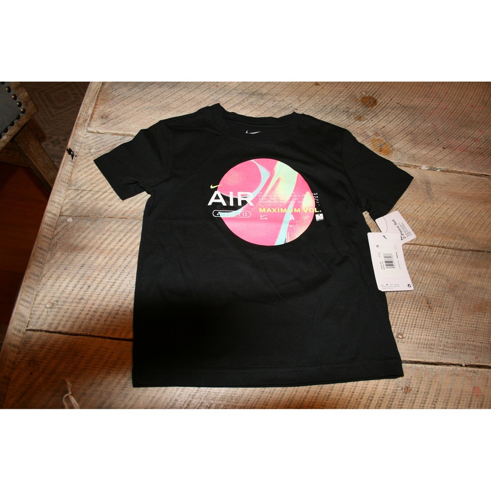 Nike Air T-Shirt Kids Size 7 Black NEW Dri-FIT Maximum Vol Graphic 86M381-023